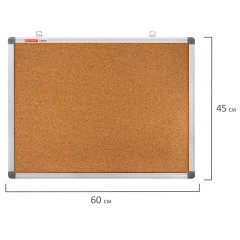 Доска пробковая для объявлений 45х60 см, алюминиевая рамка, BRAUBERG Extra, 238307 - фото 6