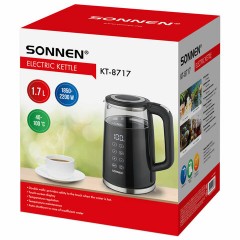 Чайник с терморегулятором и дисплеем, ДВОЙНЫЕ СТЕНКИ, SONNEN KT-8717, 1,7 л, 2200 Вт, черный, 454687 Чайник с терморегулятором и дисплеем, ДВОЙНЫЕ СТЕНКИ, SONNEN KT-8717, 1,7 л, 2200 Вт, черный, 454687 - фото 8