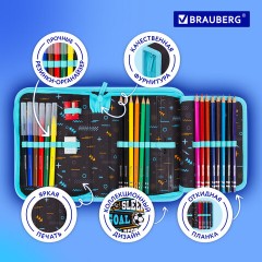 Пенал BRAUBERG с наполнением, 1 отделение, 1 откидная планка, 24 предмета, 21х14 см, "Play sleep repeat", 272353 Пенал BRAUBERG с наполнением, 1 отделение, 1 откидная планка, 24 предмета, 21х14 см, "Play sleep repeat", 272353 - фото 13