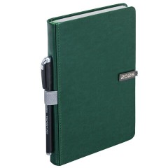 Ежедневник датированный 2026 А5 138x213 мм, BRAUBERG "Inspiration", под кожу, цветной срез, темно-зеленый, 117477 - фото 2