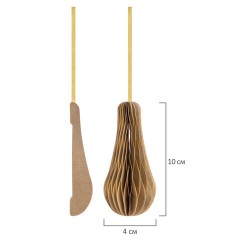 Елочные украшения из бумаги, НАБОР 6 шт., цвет крафт, ЗОЛОТАЯ СКАЗКА, 592539 - фото 6