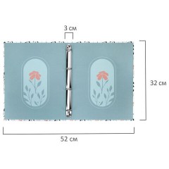 Папка-портфолио универсальная, 4 кольца, 20 файлов, 7БЦ матовая, BRAUBERG "Flowers", 117556 - фото 2