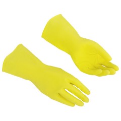 Перчатки VILEDA PROFESSIONAL многоцелевые латексные, МНОГОРАЗОВЫЕ, х/б напыление, ПРОЧНЫЕ, S (малый), желтый, 174369