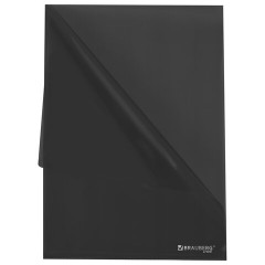 Папка-уголок жесткая прозрачная А4 BRAUBERG UNIVERSAL, черная, 0,15 мм, со штрихкодом, 273051 - фото 3