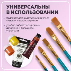 Кисти синтетика BRAUBERG, НАБОР 10 шт., синие (Круглые; Овальные; Плоские; Лайнеры), 201030 Кисти синтетика BRAUBERG, НАБОР 10 шт., синие (Круглые; Овальные; Плоские; Лайнеры), 201030 - фото 23