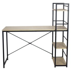 Стол на металлокаркасе BRABIX "LOFT CD-005",1200х520х1200 мм, 3 полки, цвет дуб натуральный, 641223 - фото 3