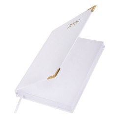 Ежедневник датированный 2026, А5, 138x213 мм, BRAUBERG "Senator", под кожу, белый, 117095 - фото 4