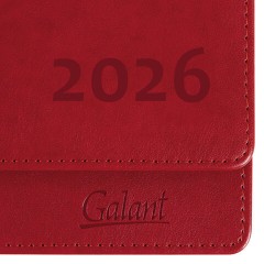 Планинг датированный 2026 305х140 мм GALANT "Ritter", под кожу, красный, 117237 - фото 4