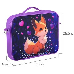 Папка на молнии с ручками BRAUBERG KIDS А4, 1 отделение, регулируемый плечевой ремень, 60 мм, "Fairy fox", 273317 - фото 10