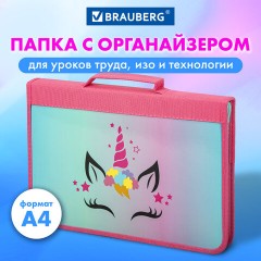 Папка на молнии BRAUBERG А4 с ручкой, с органайзером, 1 отделение, "Unicorn", 271447 Папка на молнии BRAUBERG А4 с ручкой, с органайзером, 1 отделение, "Unicorn", 271447 - фото 8