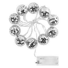 Электрогирлянда-нить комнатная 1,5 м, 10 LED, с насадками, вид: "Диско-шары", тёплый белый, на батарейках, ЗОЛОТАЯ СКАЗКА, 591731 - фото 2