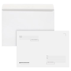 Конверты С4 (229х324 мм), отрывная лента, "Куда-Кому", 90 г/м2, КОМПЛЕКТ 250 шт., внутренняя запечатка, STAFF, 118891