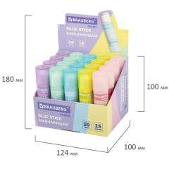 Клей-карандаш в пастельном корпусе BRAUBERG PASTEL, 15 г, PVP-основа, ассорти, 271249 - фото 14