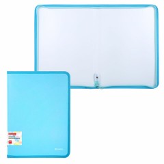 Папка объемная на молнии пластиковая BRAUBERG PASTEL, А4, 330х240 мм, 600 мкм, цвет аквамарин, 271970 - фото 6