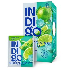 Чай INDIGO "Лайм-мята" зеленый, 24 пакетика в конвертах по 1,7 г, HERB0077