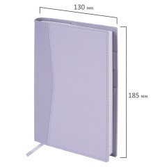 Ежедневник недатированный В6 130х185 мм BRAUBERG "Glam", под кожу, 160 л., сиреневый, 116221 - фото 2