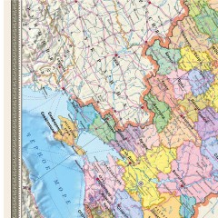 Карта настенная "Россия. Политико-административная", М-1:4 млн, размер 197х127 см, ламинированная, НА РЕЙКАХ, тубус, 158, ОСН1224086 Карта настенная "Россия. Политико-административная", М-1:4 млн, размер 197х127 см, ламинированная, НА РЕЙКАХ, тубус, 158, ОСН1224086 - фото 3