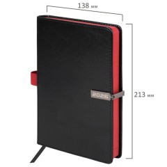 Ежедневник датированный 2026 А5 138x213 мм, BRAUBERG "Inspiration", под кожу, цветной срез, черный, 117473 - фото 2