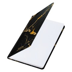 Ежедневник датированный 2026 с резинкой 145х203 мм, А5, BRAUBERG, твердый, фольга, "Черный мрамор", 117338 - фото 3