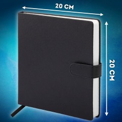 Скетчбук, белая бумага 140 г/м2 200х200 мм, 80 л., КОЖЗАМ, застежка, BRAUBERG ART CLASSIC, черный, 116463 - фото 10