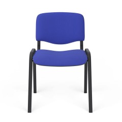 Стул для персонала и посетителей "ИЗО", черный каркас, ткань черно-синяя, В-12/С-14 - фото 3