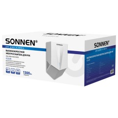 Сушилка для рук ВЫСОКОСКОРОСТНАЯ SONNEN K2022B, 1300 Вт, 150 м/с, IPX1, 72 дБ, белая, пластиковый корпус, 607192 - фото 9