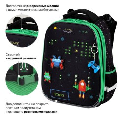 Ранец BRAUBERG PREMIUM, 2 отделения, с брелоком, "Space strike", патчи на липучках, 38х29х16 см, 273104 Ранец BRAUBERG PREMIUM, 2 отделения, с брелоком, "Space strike", патчи на липучках, 38х29х16 см, 273104 - фото 16