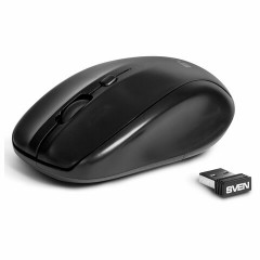 Мышь беспроводная SVEN RX-305W, 3 кнопки +1 колесо-кнопка, оптическая, черная, SV-03200305W Мышь беспроводная SVEN RX-305W, 3 кнопки +1 колесо-кнопка, оптическая, черная, SV-03200305W - фото 2