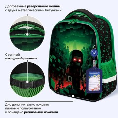 Ранец BRAUBERG FIT, 2 отделения, "Ночной воин", 38х27х14 см, 272023 - фото 14
