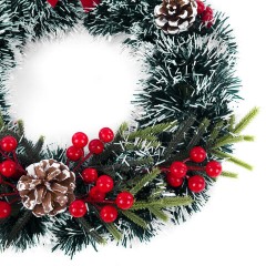 Венок новогодний, диаметр 35 см "Пушистый", с декором, ПЭТ, ЗОЛОТАЯ СКАЗКА, 592520 - фото 4