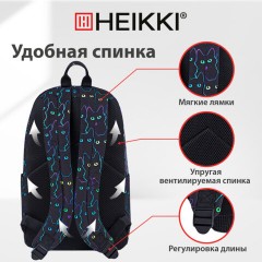 Рюкзак HEIKKI DREAM (ХЕЙКИ) универсальный, с карманом для ноутбука, эргономичный, Neon cats, 42х26х14 см, 272524 - фото 13