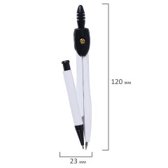 Готовальня ПИФАГОР, 8 предметов: циркуль 120 мм, чертежные принадлежности, металлический пенал, 210859 - фото 9