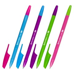 Ручки шариковые BRAUBERG "X-333 NEON MIX", НАБОР 8 ШТУК, СИНИЕ, узел 0,7 мм, линия 0,35 мм, 144536 - фото 2