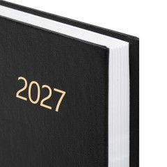 Ежедневник датированный 2027 145х215 мм, А5, STAFF, обложка бумвинил, черный, 117817 - фото 3