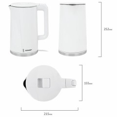 Чайник электрический с двойными стенками SONNEN KT-8718W, 1,7 л, 2200 Вт, белый, 454685 - фото 13