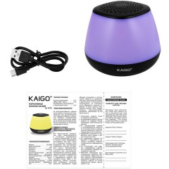 Колонка портативная KAIGO (КАЙГО) GE-3058, 3 Вт, Bluetooth, Micro SD, RGB, 514222 - фото 5