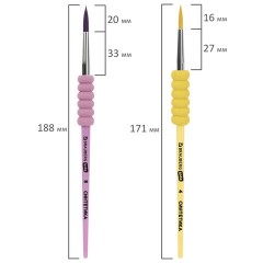 Кисти c EVA-вставкой НАБОР 4 шт. (синтетика круглые №4, 8, 12; плоская №10), блистер BRAUBERG KIDS, 201095 - фото 7