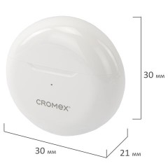Наушники беспроводные TWS вкладыши с микрофоном CROMEX (КРОМЕКС) EP-T28W, Bluetooth 5.4, белые, 514121 - фото 14