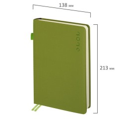 Ежедневник датированный 2026, А5, 138х213 мм, BRAUBERG "Essential", под кожу, держатель, зеленый, 117398 - фото 3