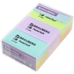 Ластики BRAUBERG PASTEL SOFT НАБОР 6 шт., размер ластика 45х25х10 мм, экологичный ПВХ, 271340 - фото 2