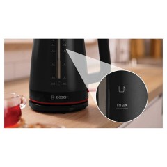 Чайник BOSCH TWK3M123, 1,7 л, 2400 Вт, закрытый нагревательный элемент, пластик, черный - фото 3