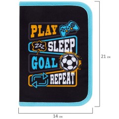 Пенал BRAUBERG с наполнением, 1 отделение, 1 откидная планка, 24 предмета, 21х14 см, "Play sleep repeat", 272353 Пенал BRAUBERG с наполнением, 1 отделение, 1 откидная планка, 24 предмета, 21х14 см, "Play sleep repeat", 272353 - фото 7