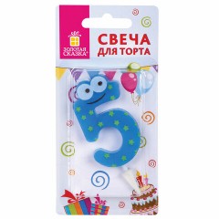Свеча-цифра для торта "5" "С глазками", 6 см, ЗОЛОТАЯ СКАЗКА, с держателем, в блистере, 591408 Свеча-цифра для торта "5" "С глазками", 6 см, ЗОЛОТАЯ СКАЗКА, с держателем, в блистере, 591408 - фото 4