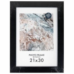 Рамка 21х30 см небьющаяся, КОМПЛЕКТ 3 шт., багет 29 мм, МДФ, BRAUBERG "Basic", черная, 391261 - фото 10