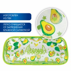 Пенал-косметичка BRAUBERG LUCENT на молнии, прозрачный, "Avocado", 21х5х9 см, 270054 Пенал-косметичка BRAUBERG LUCENT на молнии, прозрачный, "Avocado", 21х5х9 см, 270054 - фото 6
