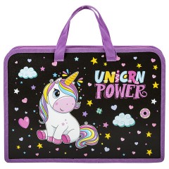 Папка на молнии с ручками ЮНЛАНДИЯ А4, 1 отделение, пластик, ширина 45 мм, "Magic unicorn", 270944 Папка на молнии с ручками ЮНЛАНДИЯ А4, 1 отделение, пластик, ширина 45 мм, "Magic unicorn", 270944 - фото 2