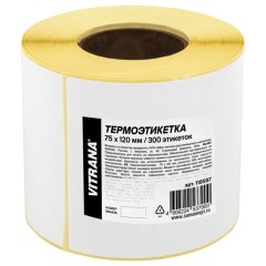 Термоэтикетки ЭКО, 75х120 мм, 300 этикеток в ролике, VITRANA (ВИТРАНА), 118597 - фото 6