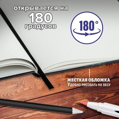 Скетчбук для графики и маркеров, "БРИСТОЛЬ" 200 г/м2, 195х195 мм, 32 листа, КОЖЗАМ, BRAUBERG ART PREMIERE, Черный, 115100 Скетчбук для графики и маркеров, "БРИСТОЛЬ" 200 г/м2, 195х195 мм, 32 листа, КОЖЗАМ, BRAUBERG ART PREMIERE, Черный, 115100 - фото 10