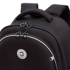 Ранец GRIZZLY анатомическая спинка, c брелоком, для девочек, "HEARTS", чёрный 36х28х20 см, RAz-586-5/1 Ранец GRIZZLY анатомическая спинка, c брелоком, для девочек, "HEARTS", чёрный 36х28х20 см, RAz-586-5/1 - фото 11
