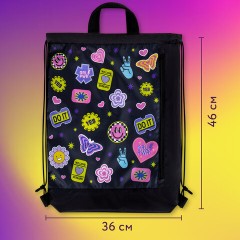Мешок для обуви ЮНЛАНДИЯ с ручками, боковой карман на молнии, 46х36 см, "Patches", 272406 Мешок для обуви ЮНЛАНДИЯ с ручками, боковой карман на молнии, 46х36 см, "Patches", 272406 - фото 11
